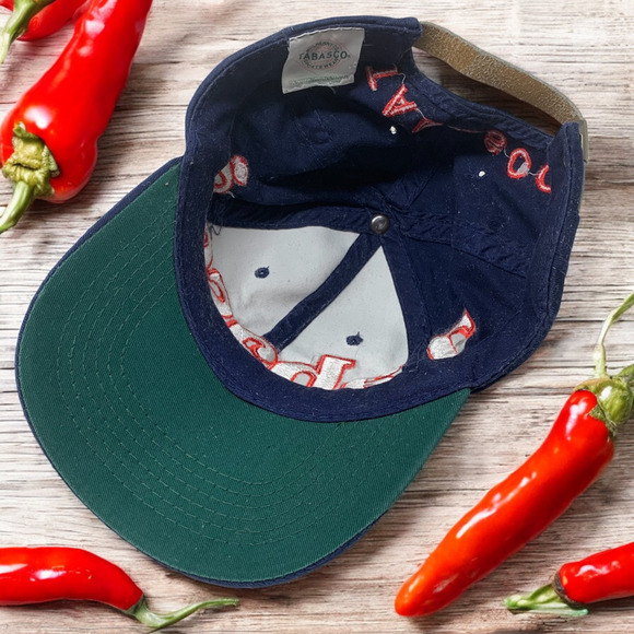 Vintage Tabasco Hot Sauce Hat Cap Leather Strapback Embroidered Spellout Korea - Picture 6 of 7